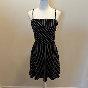 Chic Black and White Striped Mini Dress